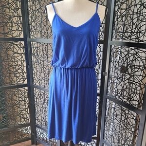 Gap Size Small Cobalt Blue Spaghetti Strap Dress Elastic Waist